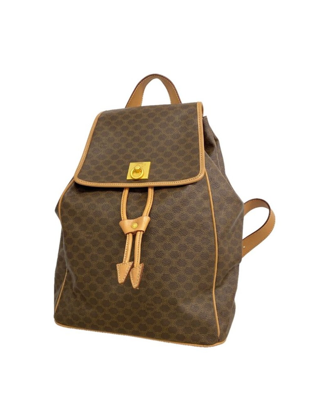 Celine Backpack Macadam Brown Gold
